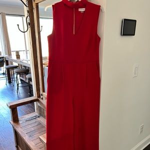 Calvin Klein Wide Leg Red Jumpsuit